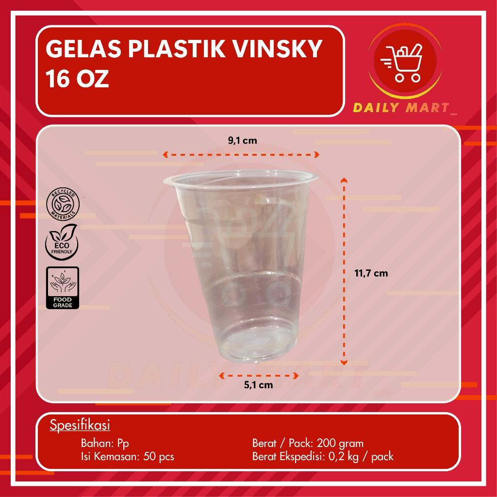 Gelas Plastik 12Oz 14Oz 16Oz Isi 50Pcs /  Cup Oz Datar Bening 12 Oz 14 Oz 16 Oz / Gelas Pop Ice Vins