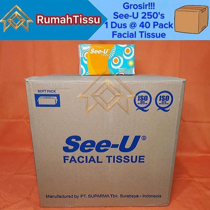 New- [1 Dus @ 40 Pack] Tisu Tissue See-U Classic 250 Sheets 2 Ply Murah Grosir