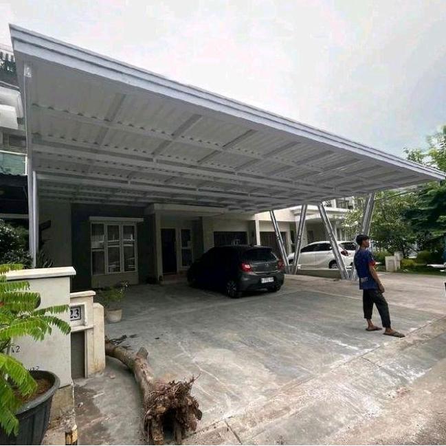 Kanopi Besi Hollow Galvanis Atap Alderon Double Untuk Rumah Dan Gedung