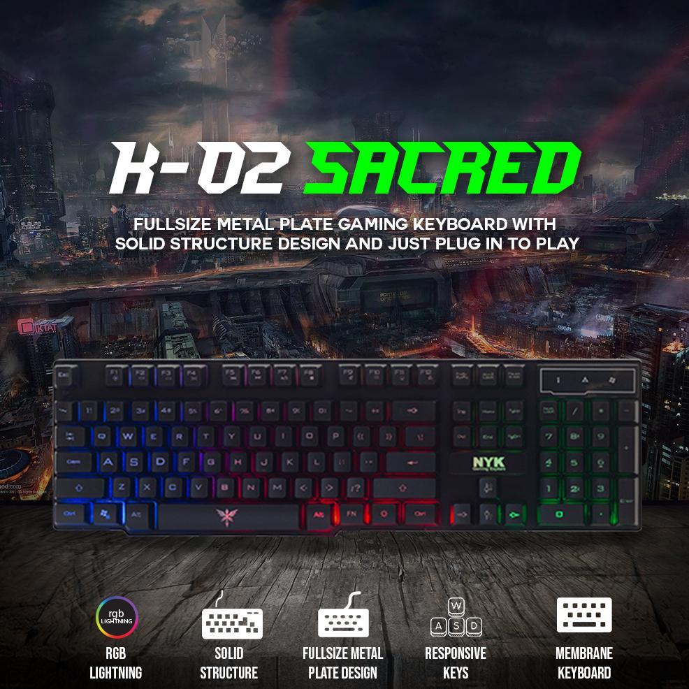NYK K-02 Sacred Keyboard Gaming / NYK Sacred K02 Gaming Keyboard BackLight