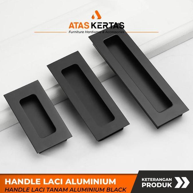 NEW handle tanam - handle laci tanam aluminium - tarikan laci tanam kotak hitam premium murah