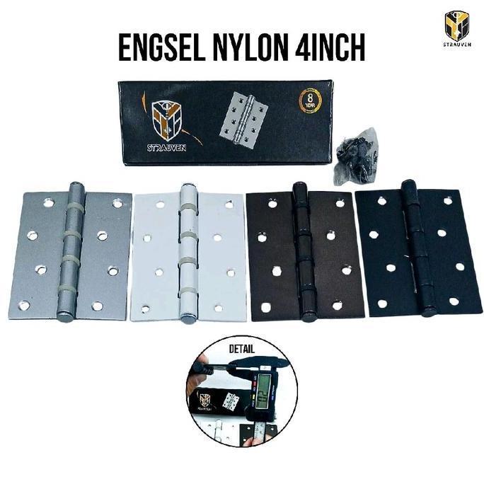 ENGSEL NYLON 4 INCH TEBAL 2 MM / ENGSEL NYLON STRAUVEN 4" / Engsel Pintu Almunium 4" / Engsel Pintu 