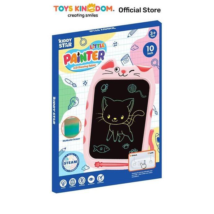 Toys Kingdom Kiddy Star 10 Inch Lcd Drawing Board Naughty Cat - Pink