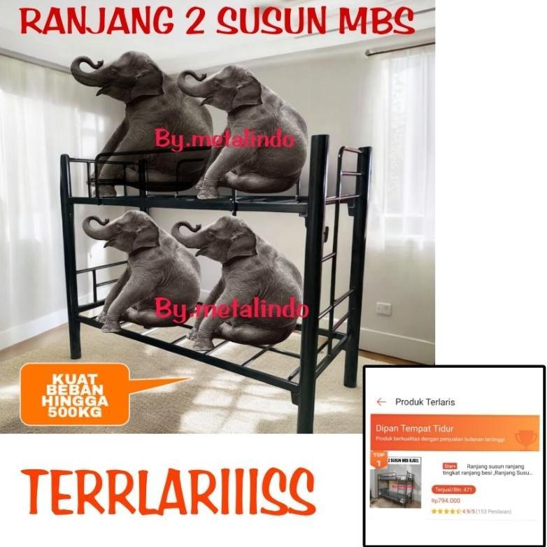 RANJANG SUSUN MBS BUNK BED RANJANG SUSUN BESI TEMPAT TIDUR BESI