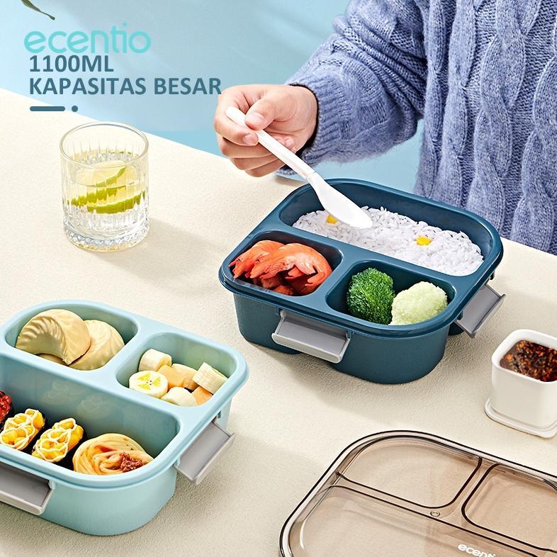 Official Little Mall Kotak Makan Ecentio Ori Premium 1100 Ml Lunch Box Set Ecentio Free Sauce Cup Fr