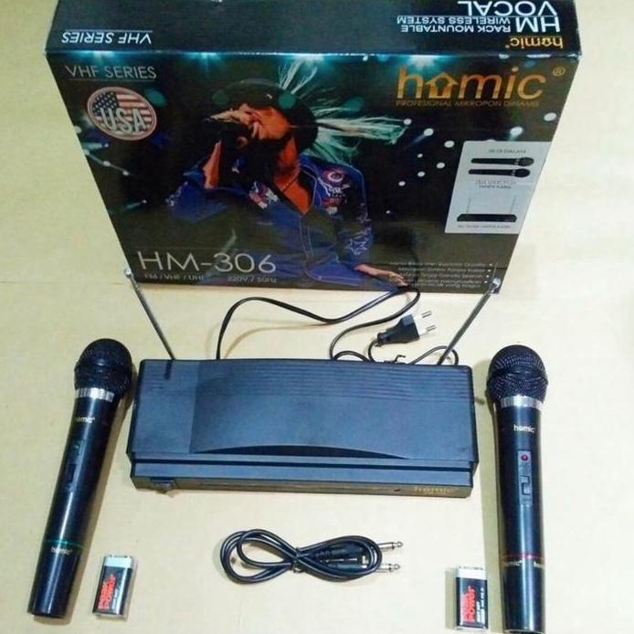Mic Microphone Homic Double Wireless HOMIC HM 306 VHF Series