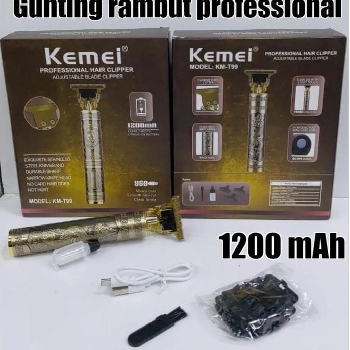 Ready KEMEI Paket Mesin Cukur Rambut/Potong Rambut /Kumis / Jenggot Elektrik Professional -Hair Clip