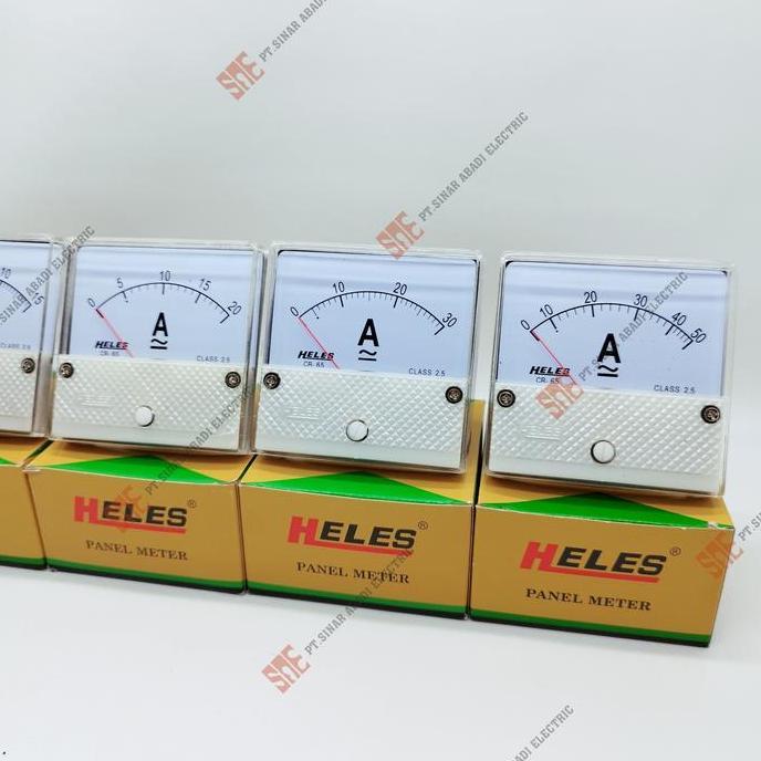 Ready Ampere Amper Meter Panel Heles CR65 Analog 10A 15A 20A 30A 50A murah