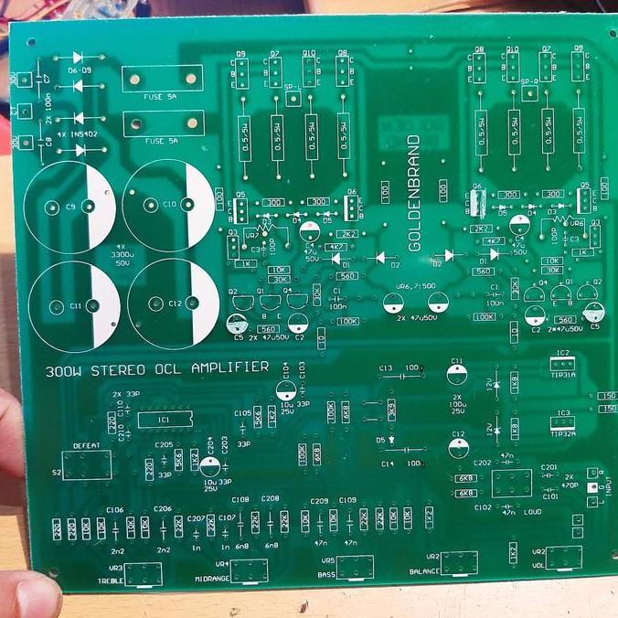 PCB POWER AMPLIFIER OCL STEREO 300 WATT DENGAN & TONE CONTROL BIFET BBM27