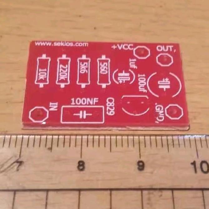 PCB PRE AMP MIC PREAMP MIC PENGUAT MIC 1 TRANSISTOR PERTINAX BBM27