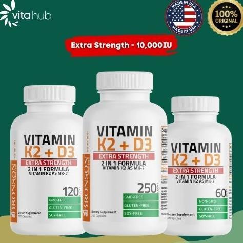 Vitamin K2 D3 10000Iu 60/120/250 Kapsul - Bronson K2+D3