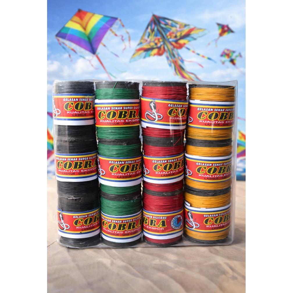 ULFATUNGALLERY SENAR GELASAN LAYANGAN SUPER TAJAM CAP COBRA ECER 1000 ISI 12PCS-SENAR GELASAN LAYANG