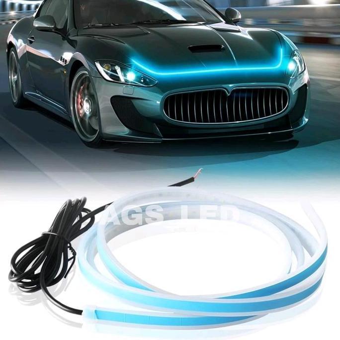 DE75 - LAMPU ALIS KAP MESIN MOBIL DRL WELLCOME LIGHT 12 VOLT DC / LAMPU KAP MOBIL LED FLEXIBLE/LAMPU