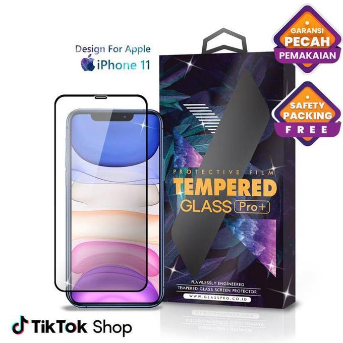 Tempered Glass For IPHONE 11 - Full Cover Anti Gores Premium Screen Protector Glossy Glass Pro - NOT