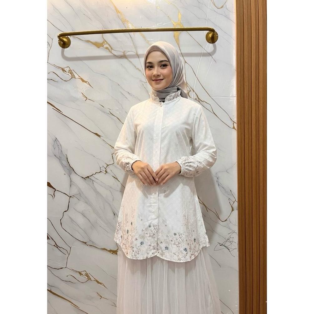 Aluna Tunik Muslim Wanita/ Atasan Tunik wanita lengan panjang/ Bahan Katun Milea