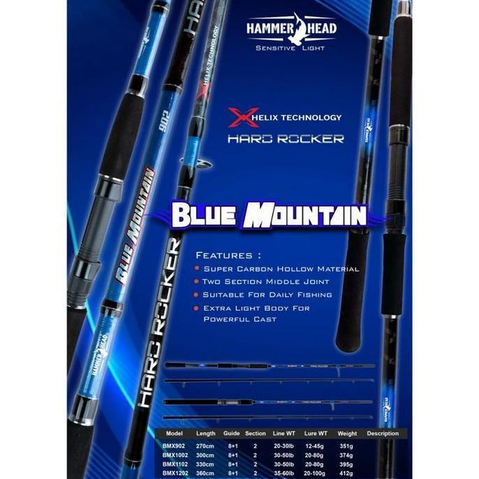 Termurah Joran Hammerhead Blue Mountain 802/902/1002 Joran Pancing
