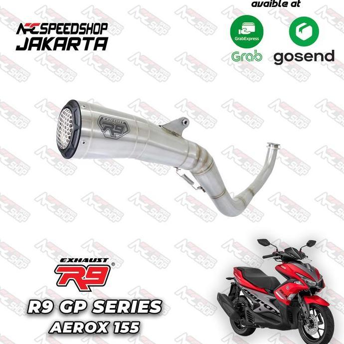 * KNALPOT R9 GP SS SERIES AEROX 155 FULLSYSTEM *