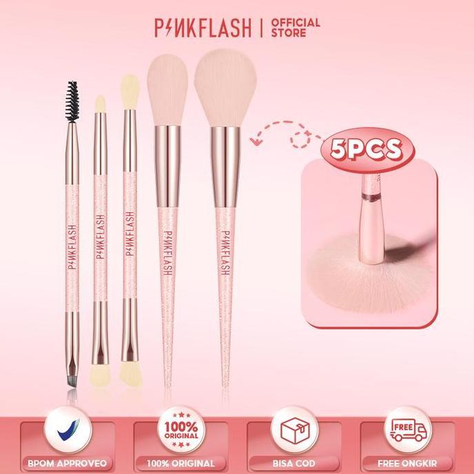 [Official] PINKFLASH  5 PCS Set Makeup Brush Set Fairy Wand Beauty Brush Makeup Tool Multi-use