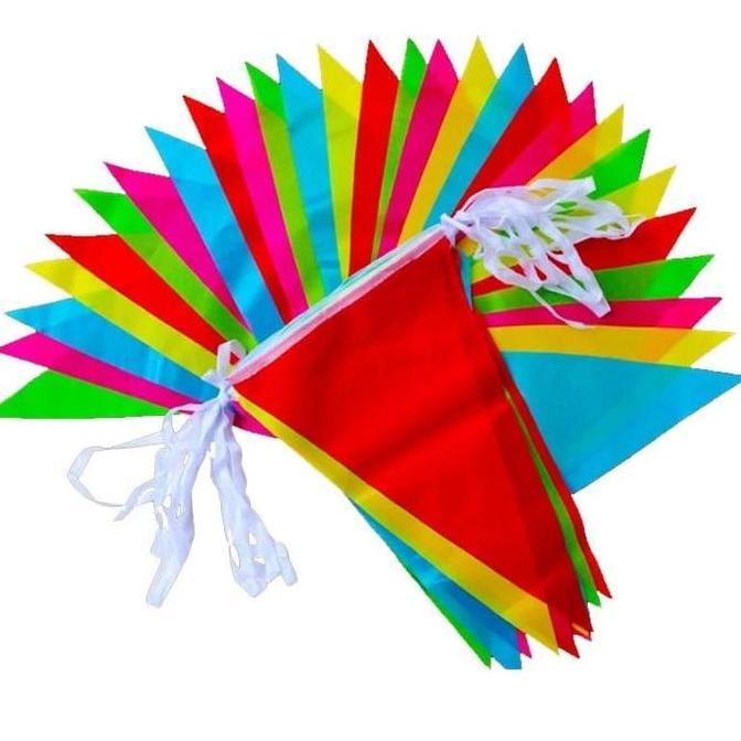 Pilihan- 80 Meter Bendera Segitiga Merah Putih / 150Pcs Bendera Kain Segitiga