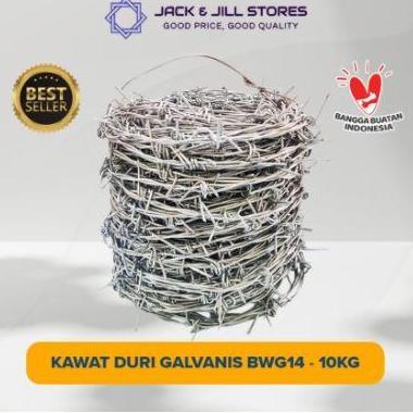 KAWAT DURI PAGAR GALVANIS BWG 14 - PANJANG 90AN METER Diskon