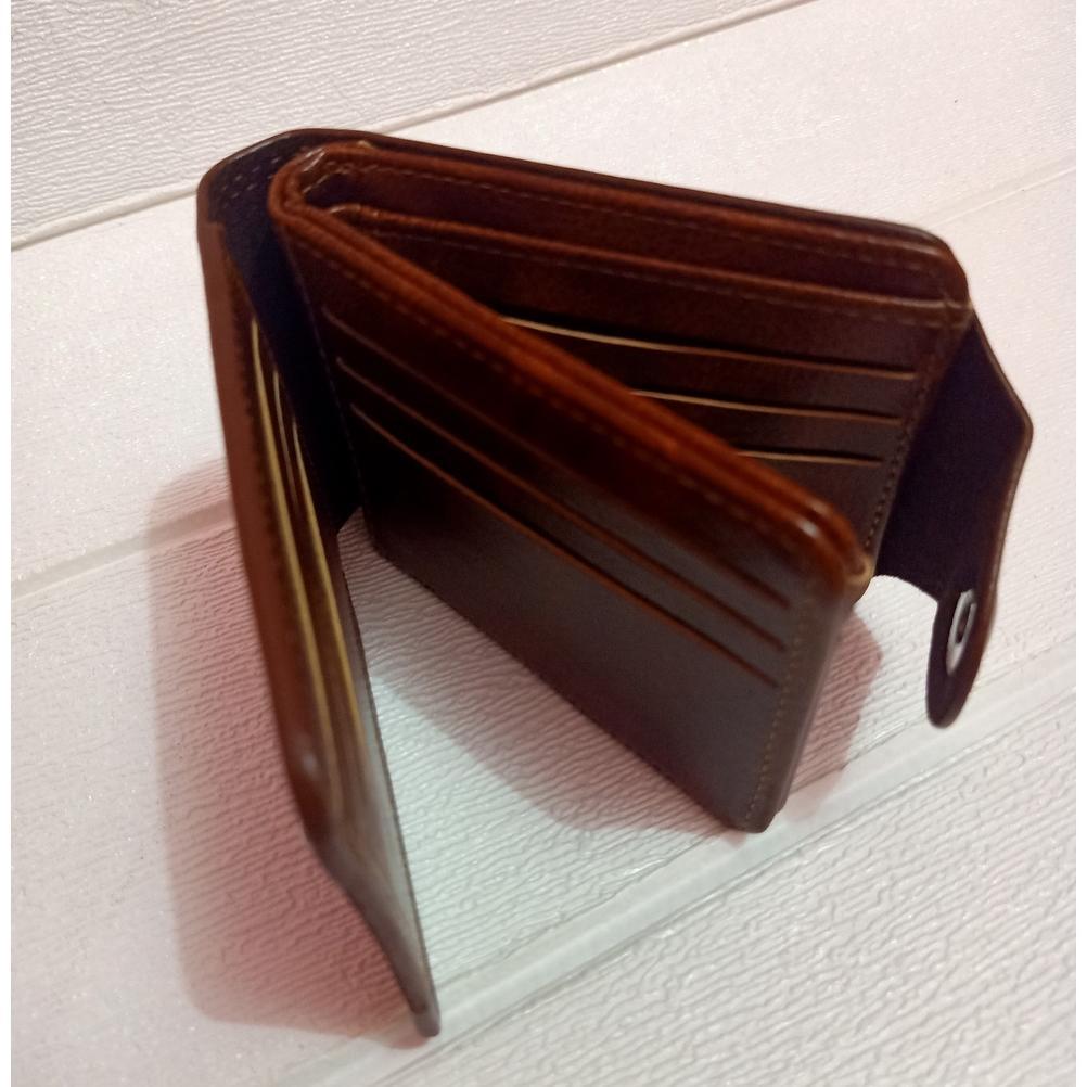 TERBARU Dompet kulit pria Model Kancing Magnet Dompet Lipat Pria Dompet Kulit Kualitas PREMIUM Dompe
