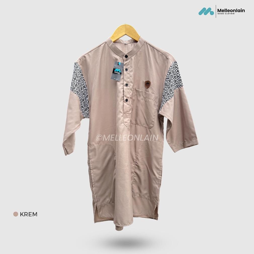 SUPER DEAL JUMBO Kurta Uhud Lengan 3/4 Tiga Perempat Batik Baju Koko Muslim Sepaha BIG SIZE Melleonl