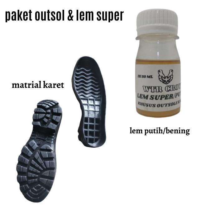 Outsole Karet Mentah Hitam Pdl Safety Paket Sol Dan Lem