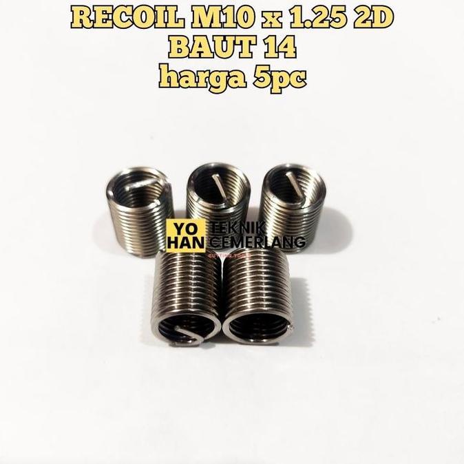 5 PCS RECOIL M10 X 1.25 X 2D PERBAIKAN DRAT BAUT 14 SLEK VERBOS BMP27