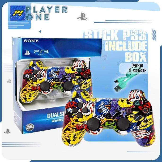 daramanual - stik stick ps3 model wolf wireless playstation3 hitam putih merah biru tosca pink garan