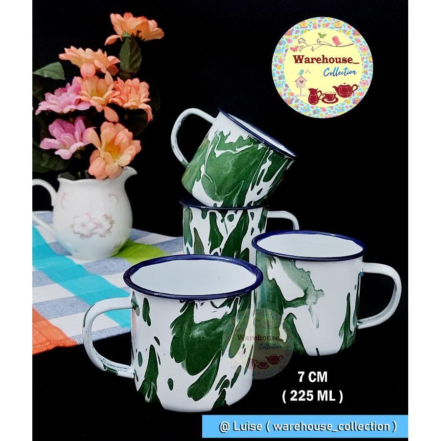 Cangkir seng blirik/Cangkir Blirik 7 cm / cangkir enamel blirik/Gelas blirik/cangkir jadul
