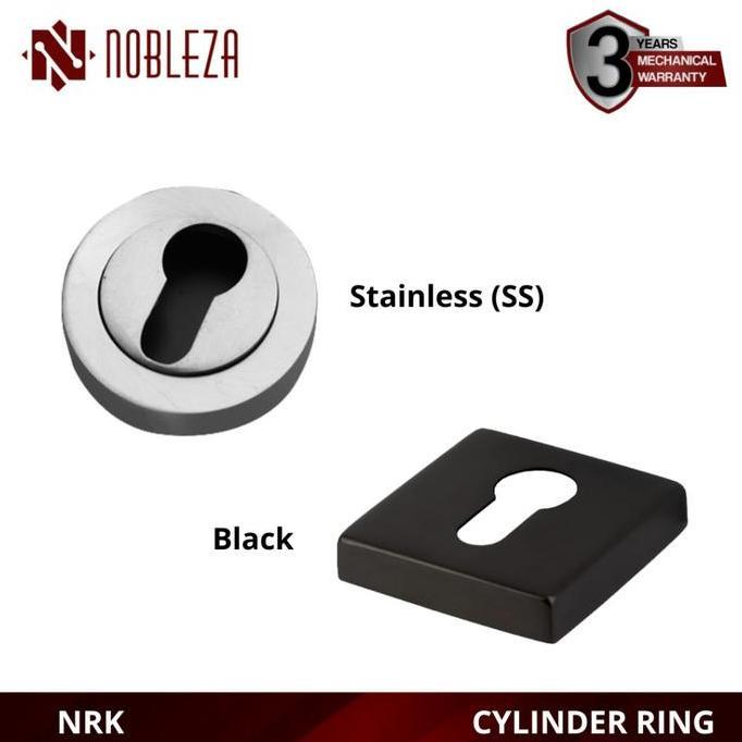 NOBLEZA Tutup Kunci Pintu Ring Cover Silinder Kotak Bulat Stainless Black