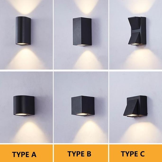 LEONHART Lampu Dinding Modern Minimalis Lampu Pagar Lampu Teras Lampu Taman 220V Anti Air Warm White