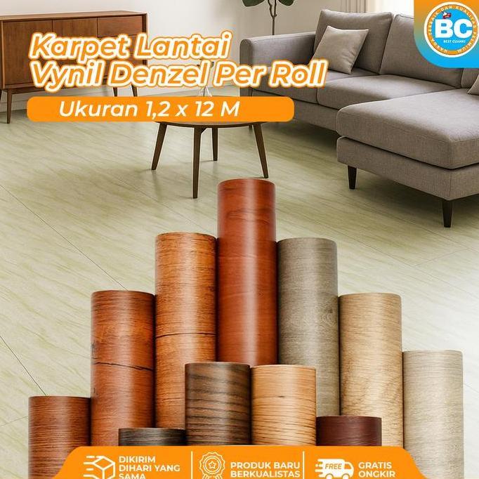 BC Karpet Vynil DENZEL karpet Lantai 1,2M x 12M Tebal 0,25  Alas Meja Plastik Vinyl Premium