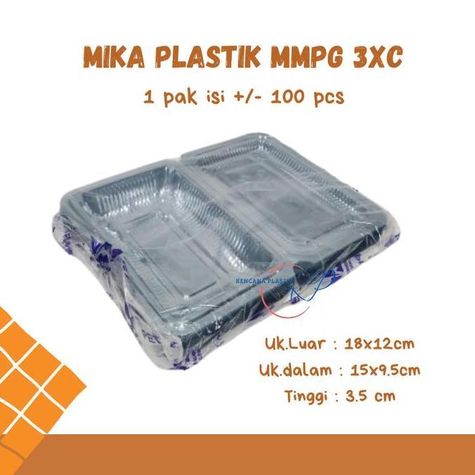 Dispo- Mika Plastik Bening 3Xc Isi 100 Pcs L Mika Kue Roti Bolu Makanan Nasi Puding