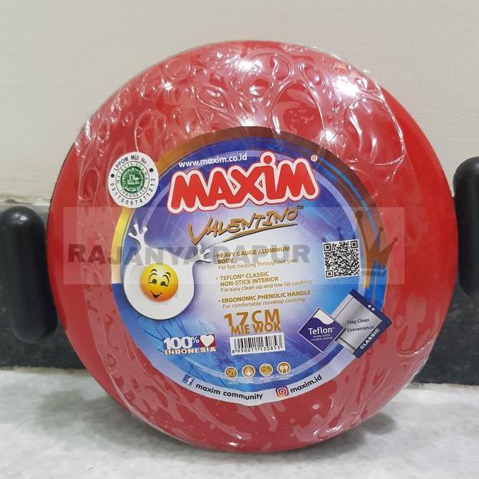 curahcuhan Maxim Valentino Teflon Mie Wok - Wajan Mie - Serabi 17 cm + Tutup Diskon