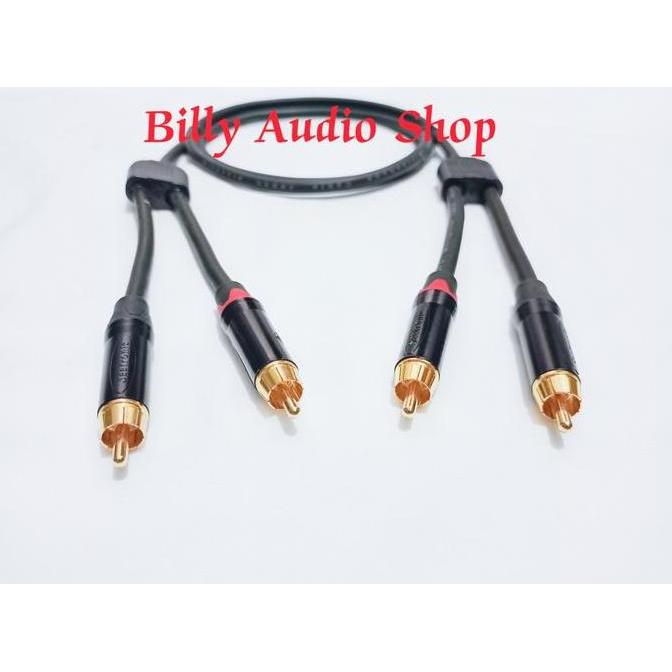 KABEL AUDIO JACK RCA CABANG KE JACK RCA CABANG RCA PREMIUM 50CM - 1MTR