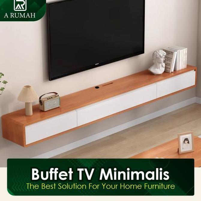 PROMO DISKON - Meja TV gantung minimalis Rak TV gantung Minimalis Lemari TV Dinding Buffet  Tv Kayu 