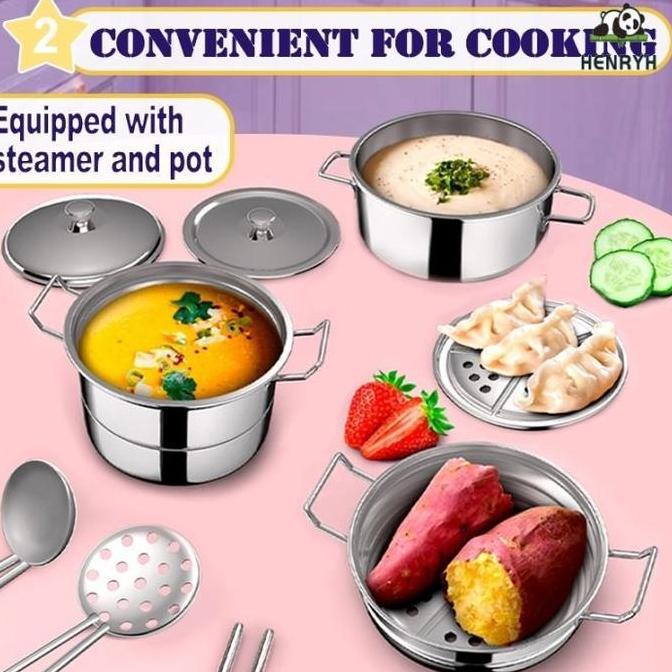 Ready55pcs Mini Kitchen Real Memasak Set Dapur Teka -teki Set Hadiah Ulang Tahun Anak Kotak Mainan T