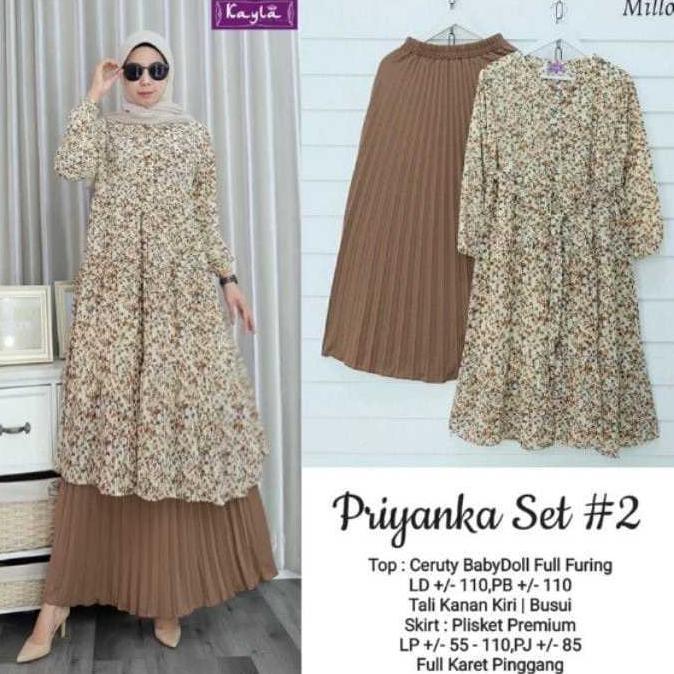 100% aman oneset dress milenial setrok polo shirt setelan gamis wanita muslimah long tunik luna top 