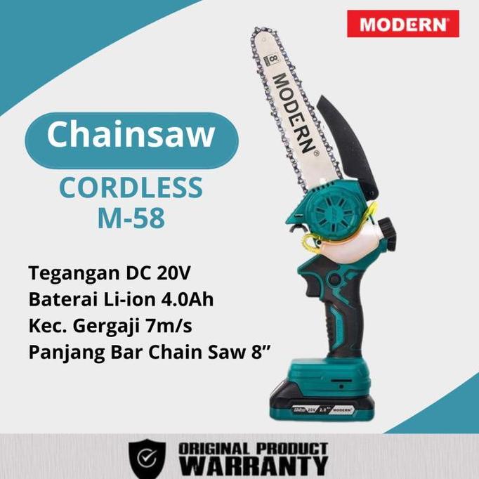 Terlaris Chainsaw Cordless Modern M58 Gergaji Baterai