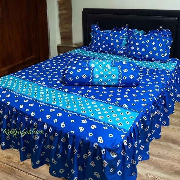 HARGA PABRIK - SPREI MOTIF BATIK RUMBAI T20 Katun rumbai Karet kado pernikahan