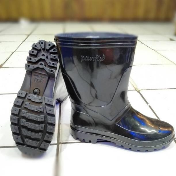 DE175 - Sepatu Boot Pendek Karet Rubber - Sepatu Boot Panfix Pendek Hitam - Boot Anti Air