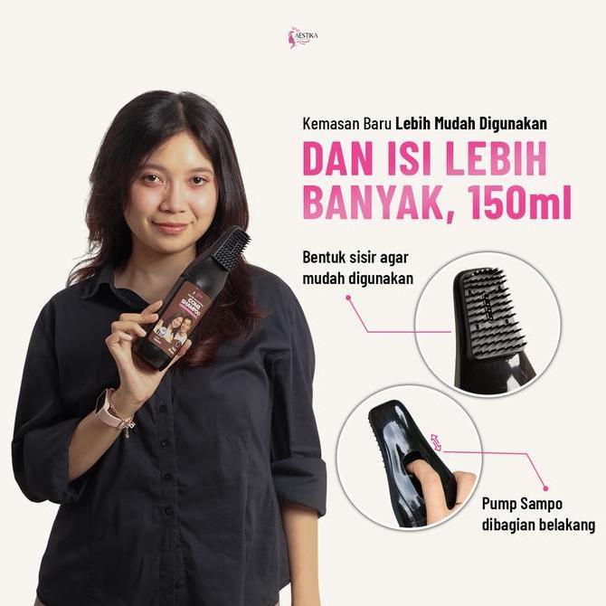 Aestika Sisir Hair Coloring Shampoo -  Shampoo membantu menghilangkan uban tanpa ribet Free Amonia, 