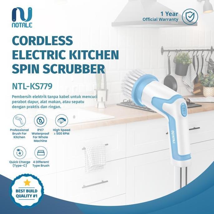 Notale Spin Scrubber Cordless Electric Kitchen Scrubber Cleaner