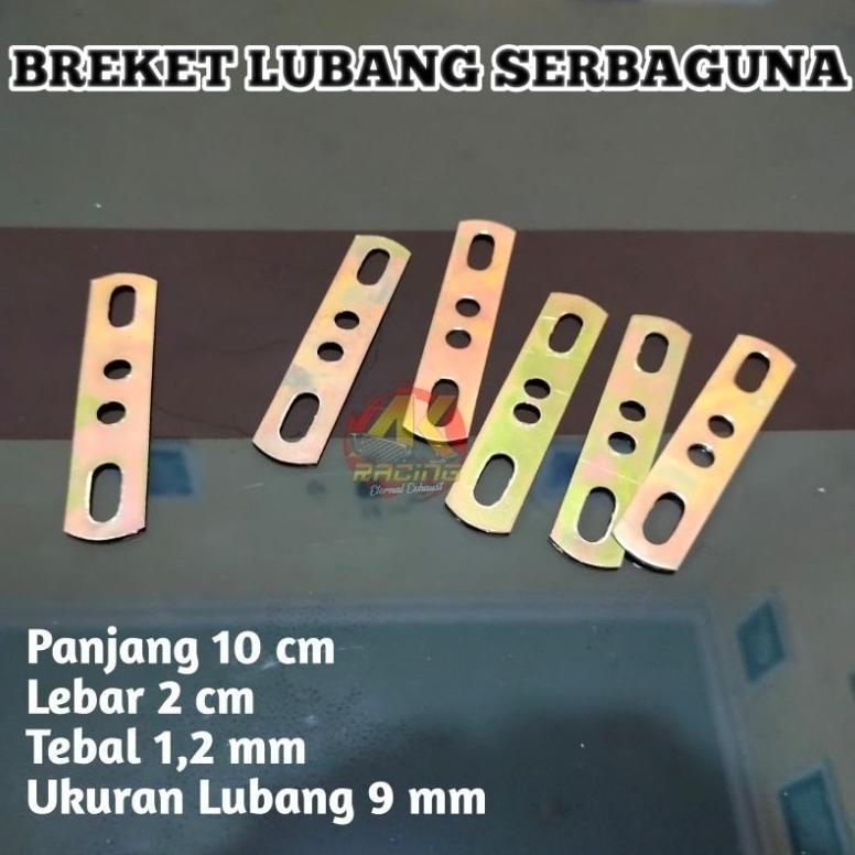 Brecket Breket Plat Bolong Lubang Universal Modifikasi Motor