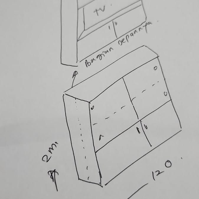 Partisi Tv 2 Muka 120cm Bahan Plywood( Bukan Serbuk)/trinityjayafurniture