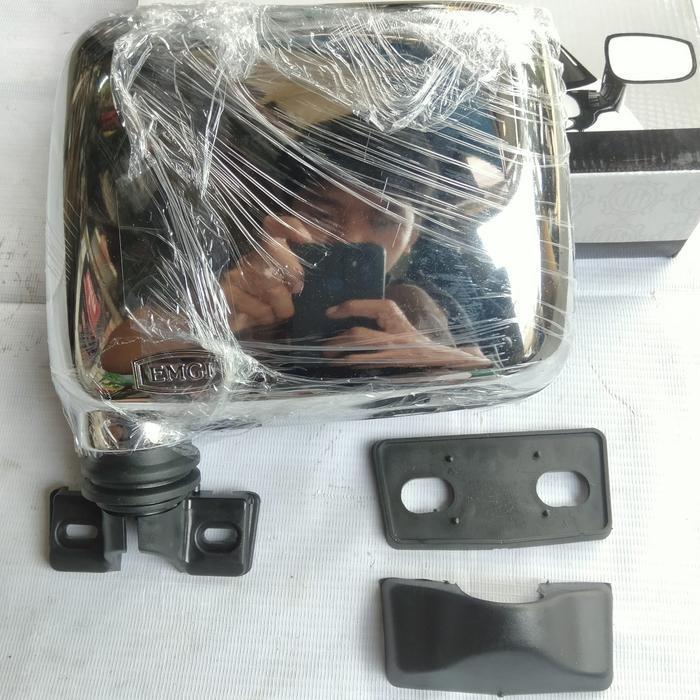 Kaca Spion Kijang Grand / Super / Panther Chrome Kiri (L/H) Besar Emgi Original Dan Terpercaya