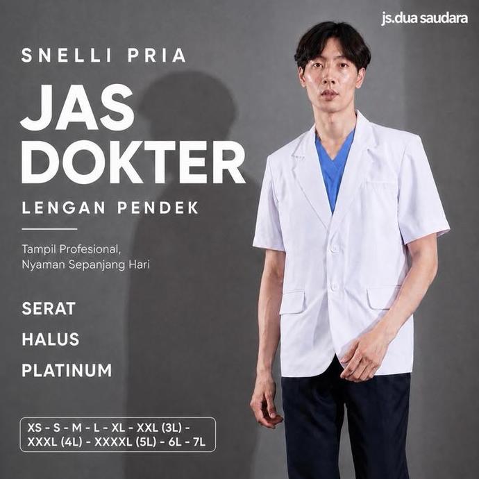 Jas dokter pria / sneli dokter pria / jas putih / jas koas / baju dokter cowo / jas dokter cowo leng