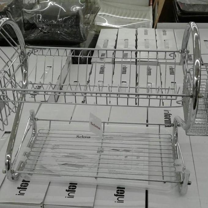 rak piring stainlis stainless informa selma / dish rack 2 tier