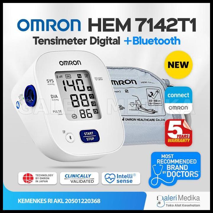 Tensimeter Digital Omron Hem-7142T-1 Bluetooth / Tensi Omron Digital Termurah